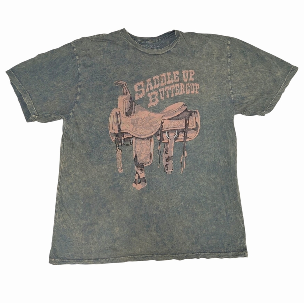 LOTUS FASHION LA 'Saddle Up Buttercup' Graphic T-Shirt Sz XL
